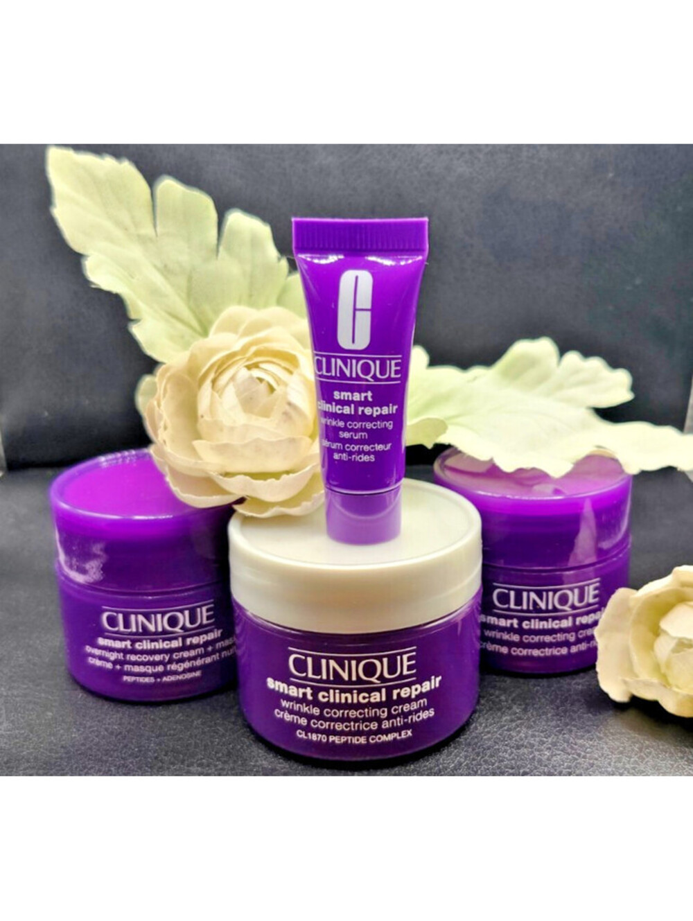 NEW Clinique Smart Clinical Repair Wrinkle Correcting Cream 4pc Set 1oz 0.5oz